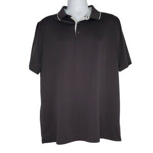 Liz Claiborne Mens Golf Polo Shirt Moisture Wicking Performance Gray Size XL